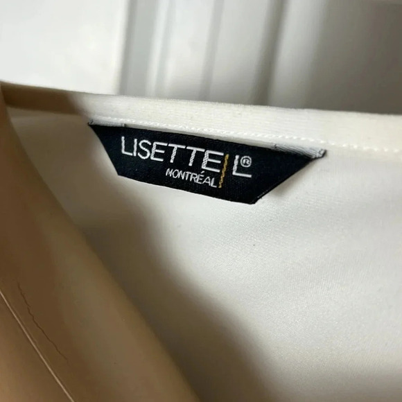 LISETTE Blouse,women M.twist side knot,V-neck,asymmetrical hem,classic,career EC - Picture 5 of 14